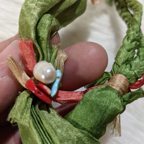 handmade Necklace with silk cord - Picture 6 of 7